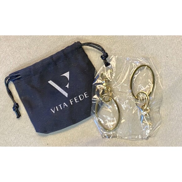Vita Fede Cassio Gold Earrings Modular Hoops Dust Bag NEW MSRP: $388 - Picture 2 of 4